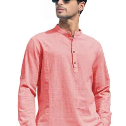 Yugnik Mandarin Collar Roll-Up Sleeves Straight Short Kurta-picture-13