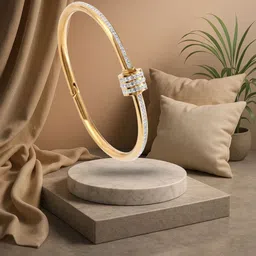 RKB Sales Women Cubic Zirconia Antique Gold-Plated Cuff Bracelet-picture-26