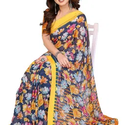 Moda Rapido Floral Printed Poly Georgette Saree image 3