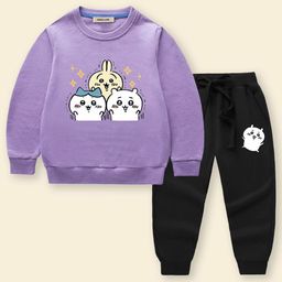 INCLUD Girls Graphic Printed Sweatshirt With Joggers-picture-36