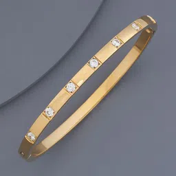 kushal's fashion jewellery Kushal's Fashion Jeweller Gold-Plated Stone Studded Kada Bracelet image 1