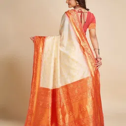 Mitera Ethnic Motifs Woven Design Banarasi Saree with Blouse Piece image 4