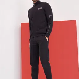 Sweet Dreams Men Solid Mock Collar Tracksuit image 5