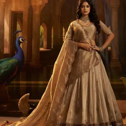 Fusionic Embellished Sequinned Semi-Stitched Lehenga & Blouse With Dupatta image 3