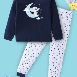 BLUSHES Kids Graphic Printed Pure Cotton T-Shirt & Joggers Night suit-picture-42