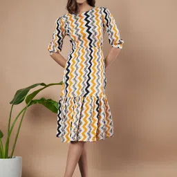 Womenster Print Crepe A-Line Midi Dress-picture-12