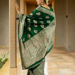KALINI Ethnic Motifs Zari Banarasi Saree image 4