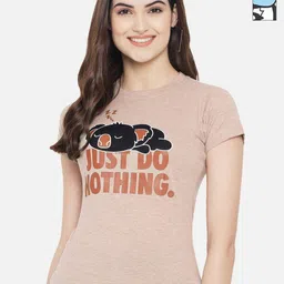 Dreambe Women Pack Of 2 Graphic Printed Round Neck Cotton T-shirts-picture-37