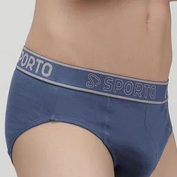 Sporto by Macho Pack Of 4 Super Combed Cotton Mid-Rise Basic Briefs image 3