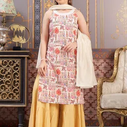 BAESD Girls Ethnic Motifs Printed Thread Work Kurta-image-90
