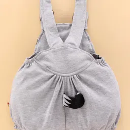 wow clothes Wow Dungaree With Half Sleeves T-Shirt Kitty Face - Grey image 3