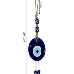 LINENSUTRA Blue & White Textured Evil Eye Glass Wall Hangings image 2