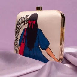 ARTKLIM Printed Buckle Detail Box Clutch image 2