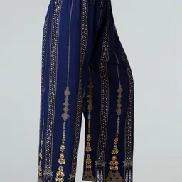 LASAFIYA Women Ethnic Motifs Printed Knitted Wide Leg Ethnic Palazzos image 2