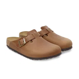 Birkenstock Boston Unisex Leather Orthotic Friendly Round Toe Clogs-picture-17