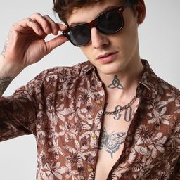 VASTRADO Men Classic Slim Fit Floral Printed Spread Collar Casual Shirt-picture-4