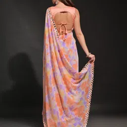 DIVASTRI Mirror Work Poly Georgette Saree image 2