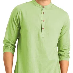 TrendiVastra Pack Of 2 Men Cotton Mandarin Collar Short Kurta image 5
