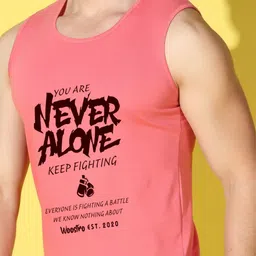 WOOSTRO Men Pack of 2 Typography Printed Round Neck Cotton Slim Fit T-shirts image 3