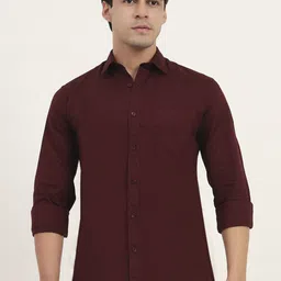 Greenfibre Cutaway Collar Slim Fit Cotton Shirt-picture-38