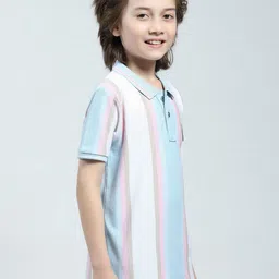 Monte Carlo Boys Striped Polo Collar T-shirt image 3