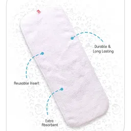 Babyhug Washable & Reusable Cloth Diaper with Inserts - Pack of 3 image 4