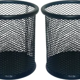 prabhu ji mart 1 Compartments Metal Mesh Pattern Cylinderical Pen/ Pencil Multipurpose Holder Pack of 1-picture-31