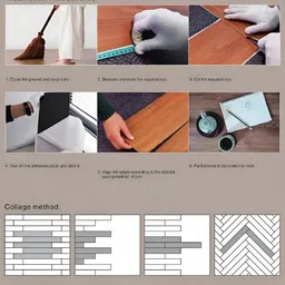 INDIAN ROYALS 6-Pcs Brown Wooden Waterproof Flooring Planks image 4