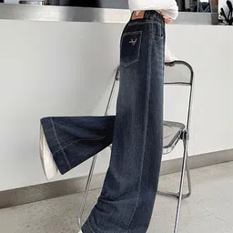 LULU & SKY Girls Wide Leg High-Rise Light Fade Jeans image 4