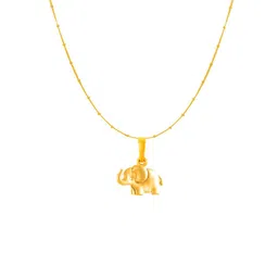 Metronaut 92.5 Sterling Silver 22KT Gold-Plated Elephant Pendant with Ball Chain-picture-48