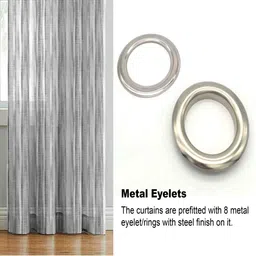 HOMEBREW FURNISHINGS Grey & White 2 Pieces Linen Door Curtains image 4