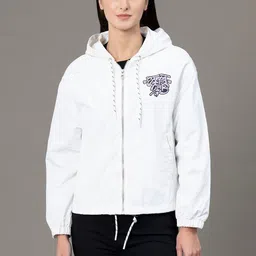 Red Tape Printed Hooded Collar Windcheater Sporty Jacket-picture-36