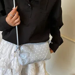 KPOP Camouflage Printed Sling Bag with Bow Detail image 4