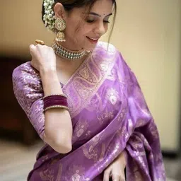 Vmdesigns Woven Design Zari Art Silk Handloom Banarasi Saree image 4