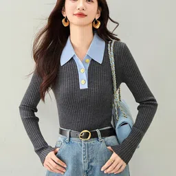 JC Collection Women Ribbed Pullover-picture-38