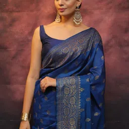 Vastravatika Ethnic Motifs Woven Design Zari Kanjeevaram Saree-picture-19