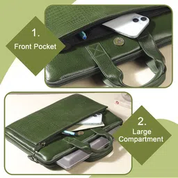 Steve Jhonson Men Textured Leather Laptop Bag image 2