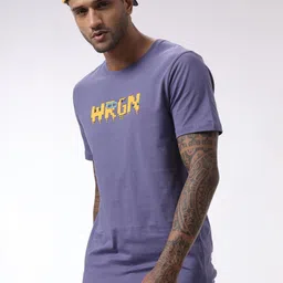 WROGN Men Typography Printed Round Neck Cotton Slim Fit T-shirt-picture-23