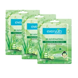 everyuth Naturals Pack Of 3 Rejuvenating Cucumber & Aloevera Sheet Mask - 75ml-image-10