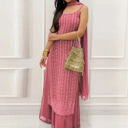 Altecia Women Ethnic Motifs Printed Kurta & Palazzos With Dupatta-picture-19