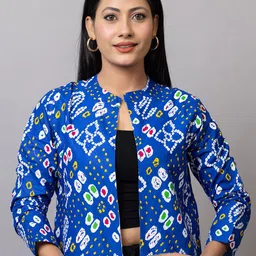 PROBASIC Geometric Print Cotton Denim Crop Top-picture-48
