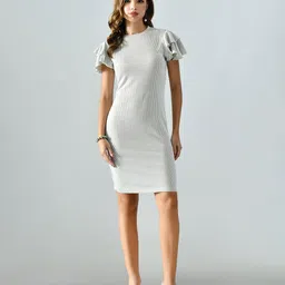 BAESD Women Round Neck Flared Sleeve Bodycon Mini Dress-picture-25