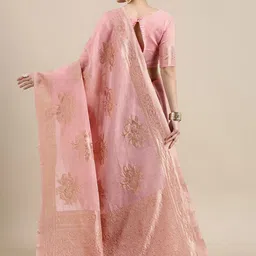 Anouk Rustic Floral Woven Design Zari Banarasi Saree image 3