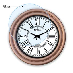 OLIVE TREE Brown & White Round Wooden Analogue Wall Clock image 3