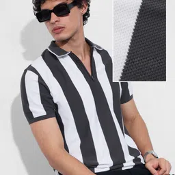 The Souled Store Striped Polo Collar T-shirt image 1