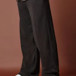 dockstreet Men Solid Black Track Pants image 3