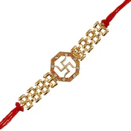 ingo creation Religious 113 Gold Finish Rakhi, Chawal Roli Pack Set-picture-15