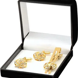 EXOTICA Fashions Metal Cufflink & Tie Pin Set image 2