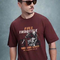 The Roadster Life Co. Graphic Printed Drop-Shoulder Sleeves Relaxed Fit T-shirt-picture-16