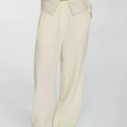 MANGO Women Wide-Leg Cotton Trousers-picture-41